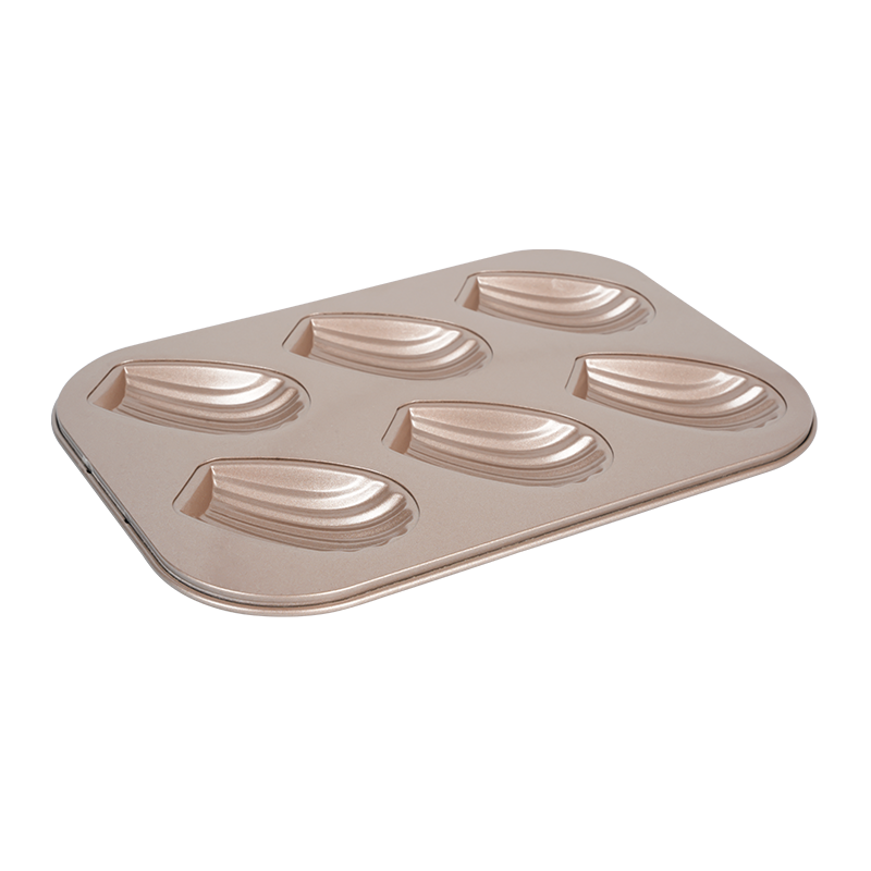 B212 6 Cups Rose Gold Madeleine Pan