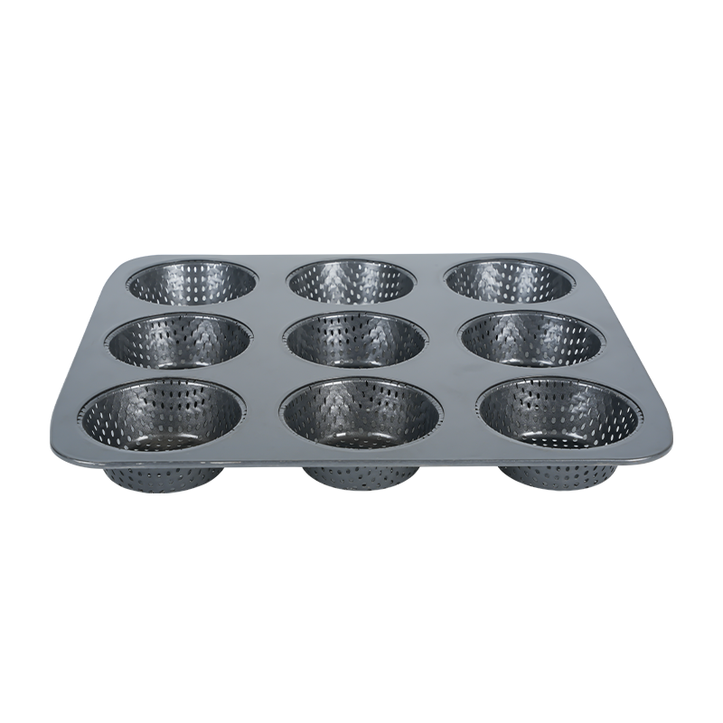 B124 9 Cups Perforated Muffin Baking Tray