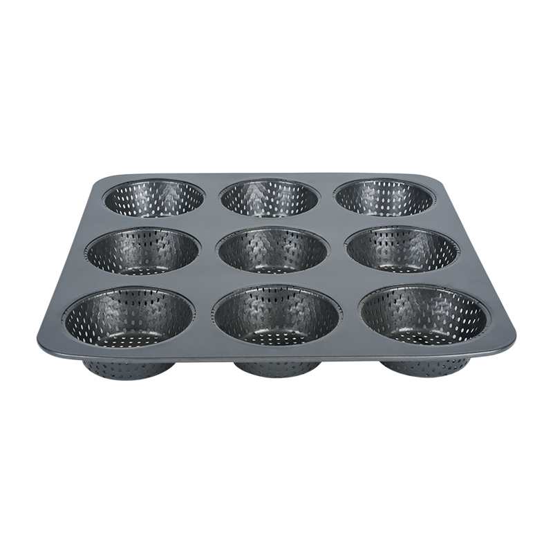 B124 9 Cups Perforated Muffin Baking Tray