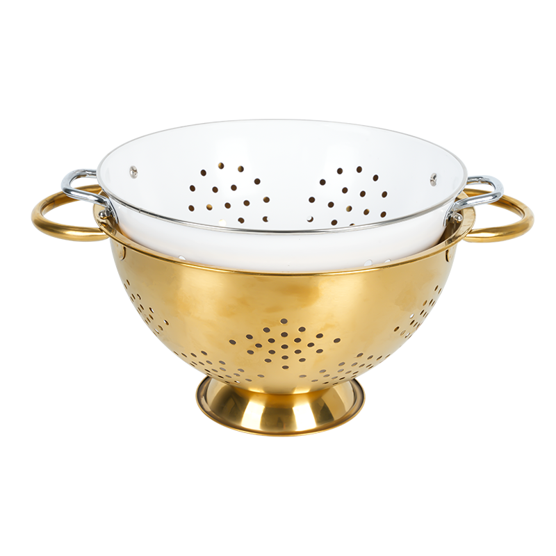 K07 White Powder Coated Colander