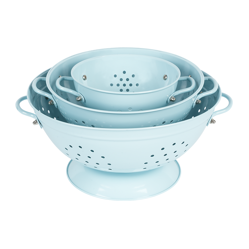 K06 Blue Enamel Coated Colander