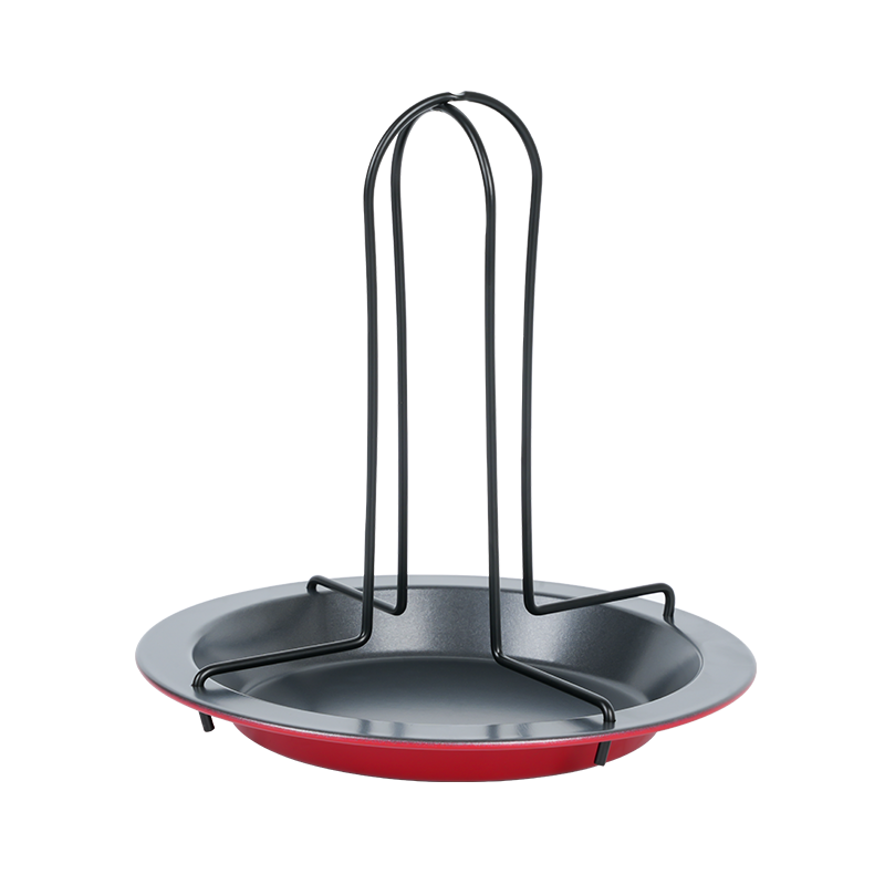E08C Chicken Holder for Grill with Pan